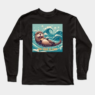 sir sea a lot - cute seaotter Long Sleeve T-Shirt